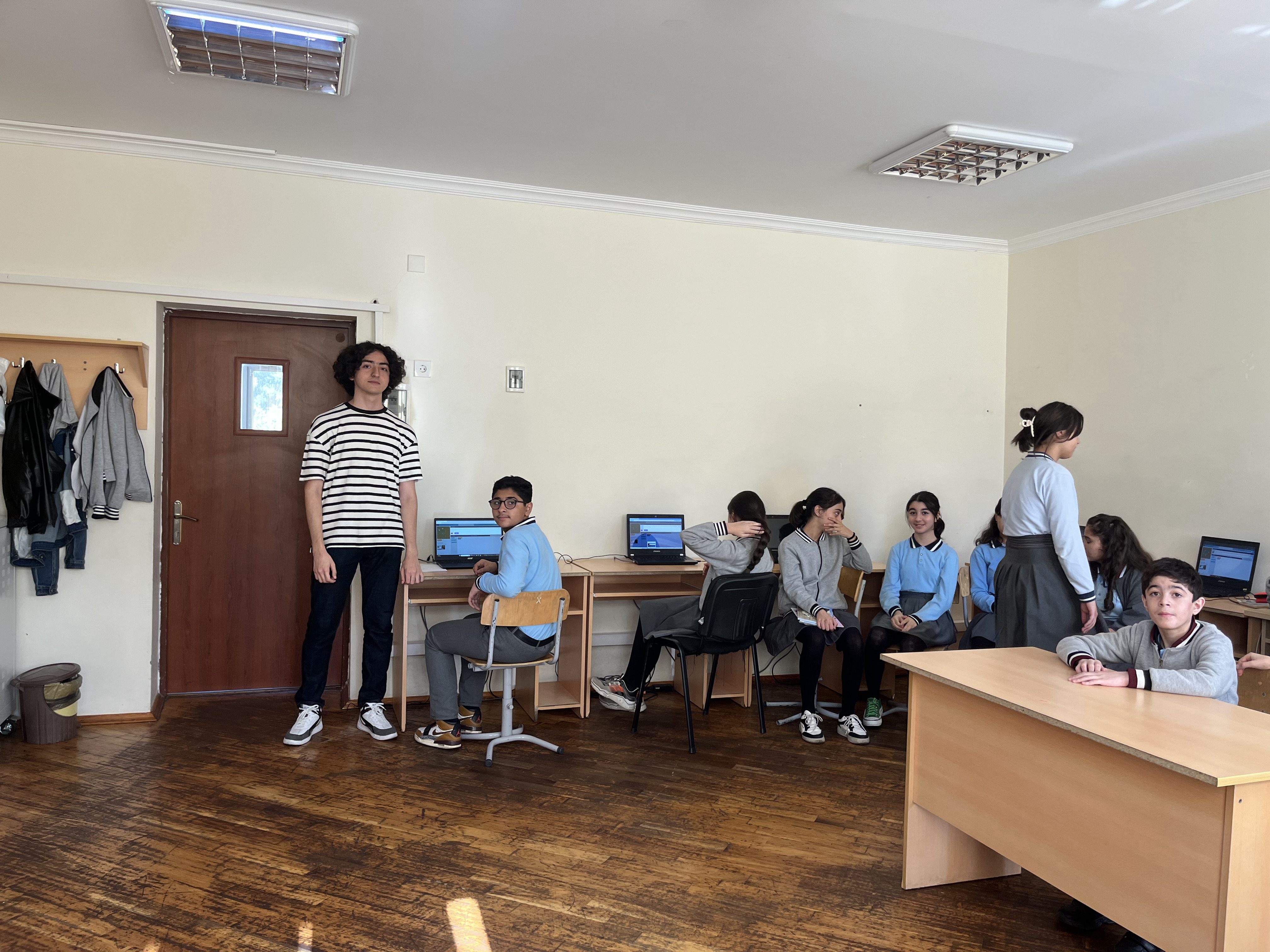 A bunch of children learning